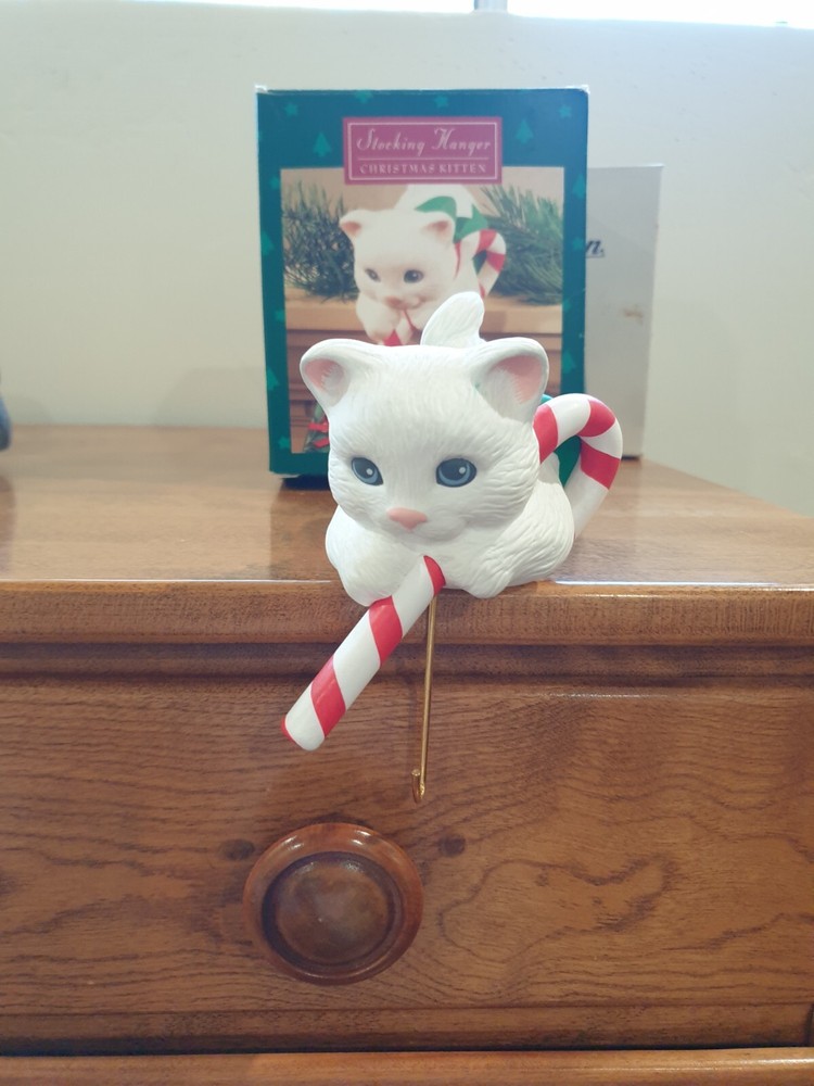 Hallmark Sleeping Kitten Cat Christmas Stocking Hanger Holder