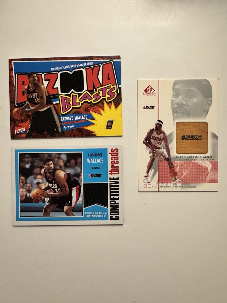 Rasheed Wallace Patch Memorabilia Card Lot - 3 Cards
