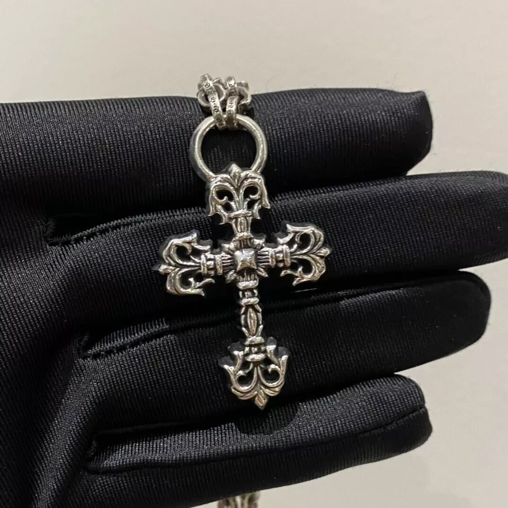 Chrome hearts silver flame letter chain