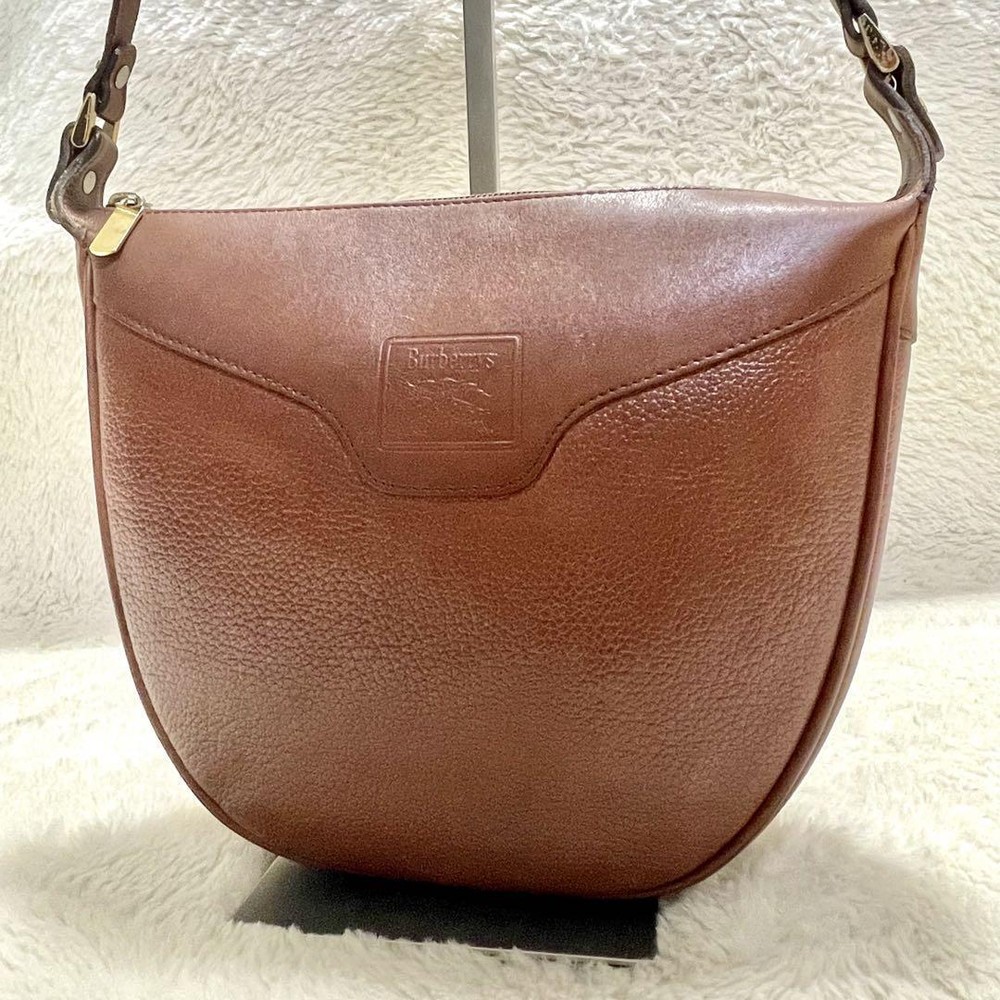 Burberry Shoulder Bag Nova Check Leather Brown Authentic F08281469