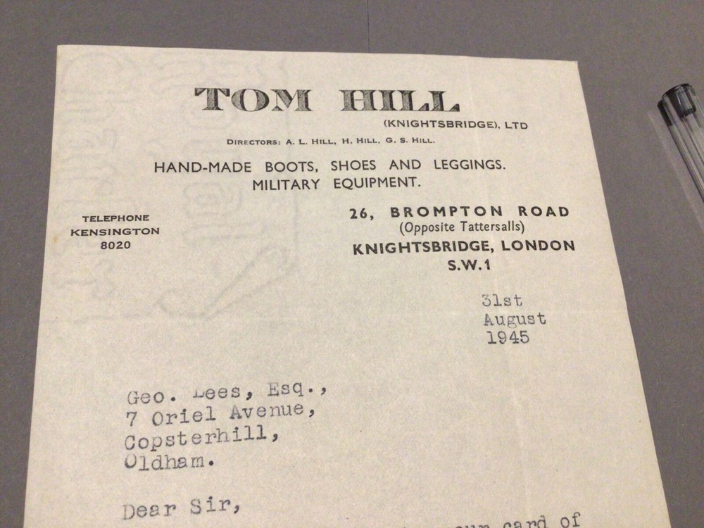 Vintage Tom Hill Knightsbridge Handmade Military Boots 1945 Ref 59370