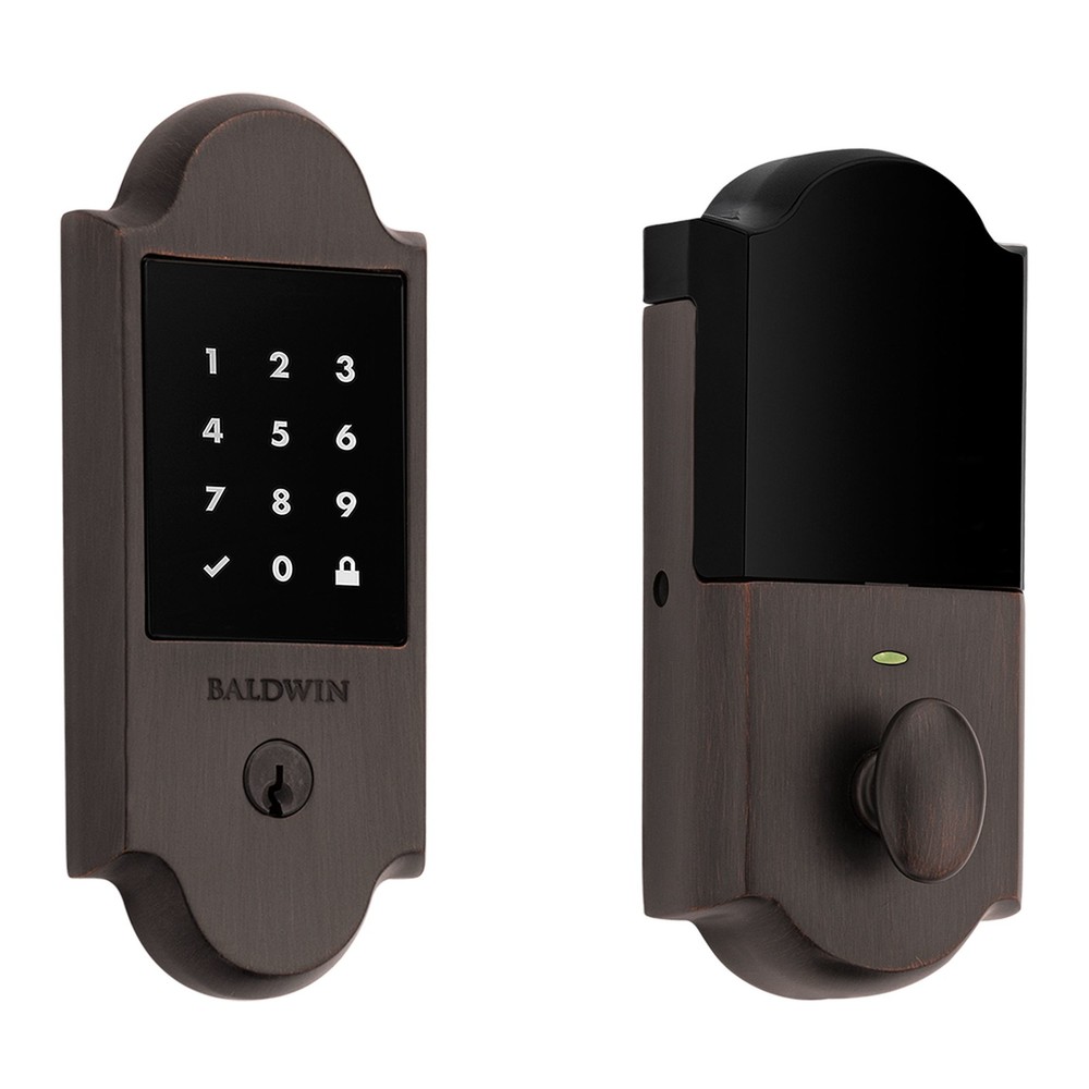 Baldwin 8235 bronze electronic touchscreen deadbolt with boulder standalone design  