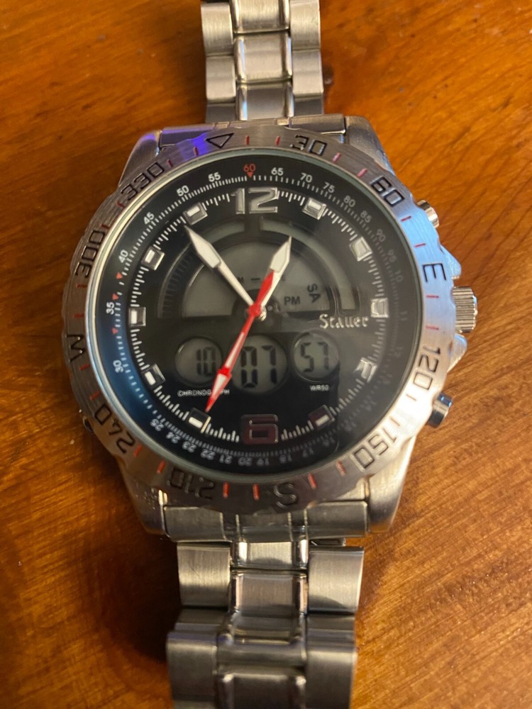 Stauer men's wristwatch model 19093 with stainless steel band