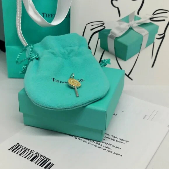 Tiffany & Co. Necklace Sterling Silver 925 Lollipop Charm 15.7 in.
