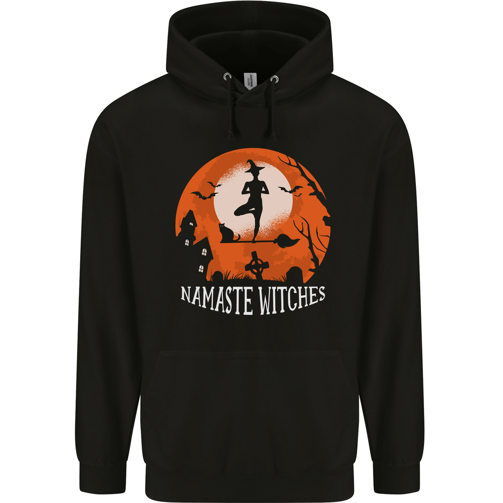Namaste Witches Funny Halloween Yoga Mens 80% Cotton Hoodie