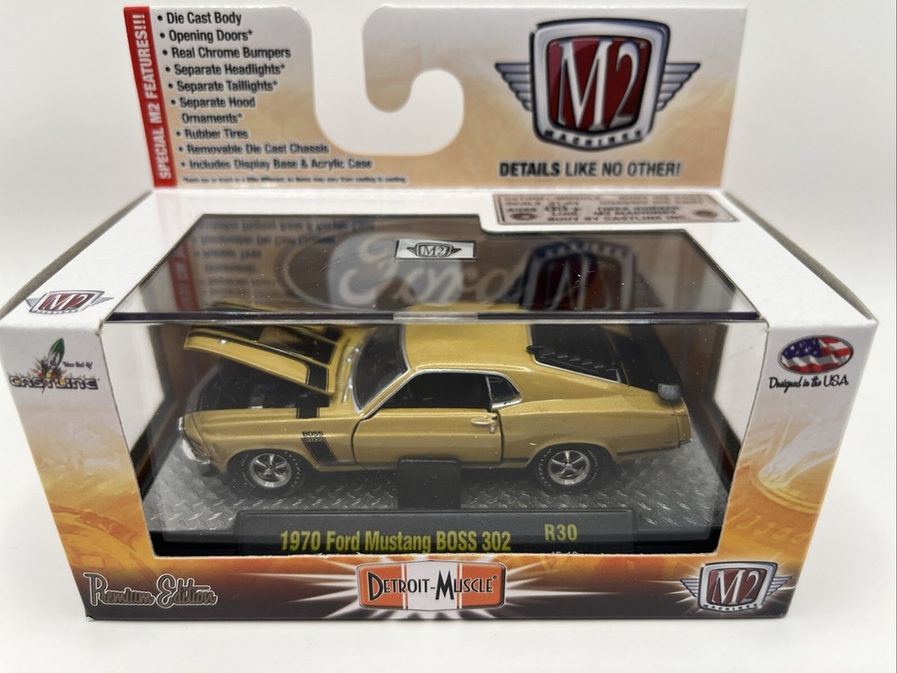 M2 Machines Premium Detroit-Muscle 1970 Ford Mustang BOSS 302 1:64 Diecast