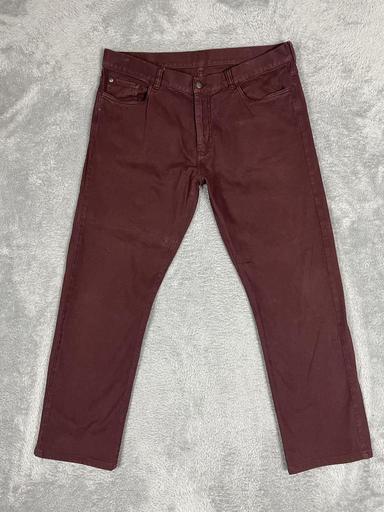Canali Jeans Mens 38 EU 56 Burgundy Regular Fit Cotton Stretch Made in Italy