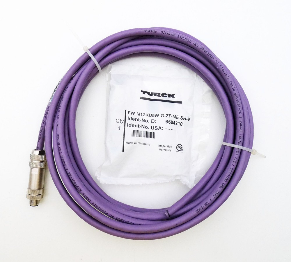 Siemens 6XV1831-2K 5m + Turck FW-M12KU5W-G-ZF-ME-SH-9 -Unused-