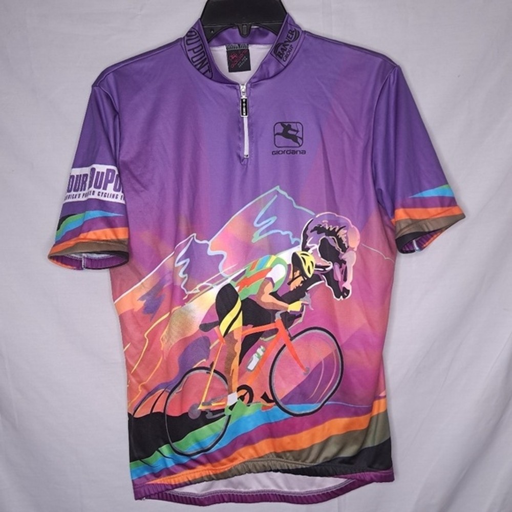 GIORDANA Men’s Purple Ram 1/4 Zip Cycling Racing Shirt Medium