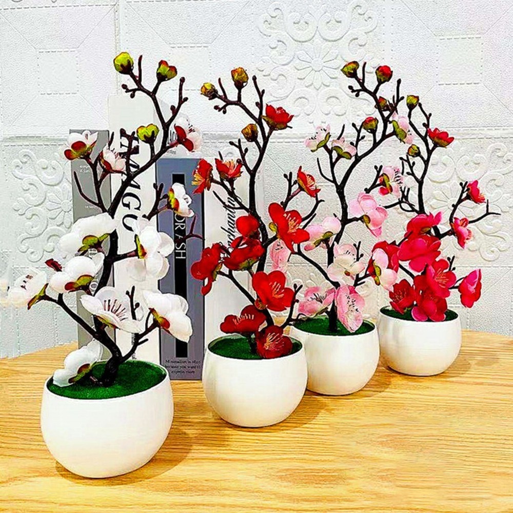 Artificial Plants Potted Plants Desk Display Tree False Flower Flowers