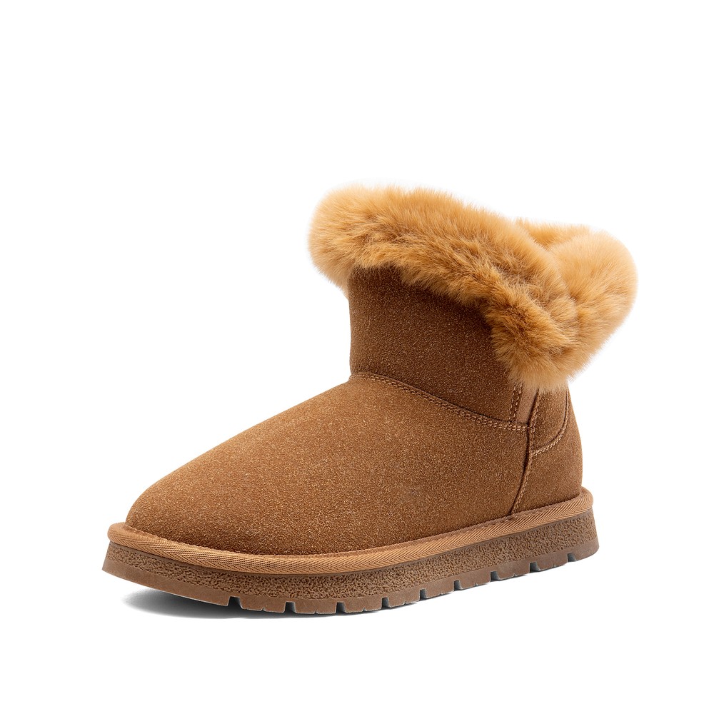 Women's Snow Boots Non-Slip Flat Ankle Boots Cozy Faux Fur Lined Classic Boots