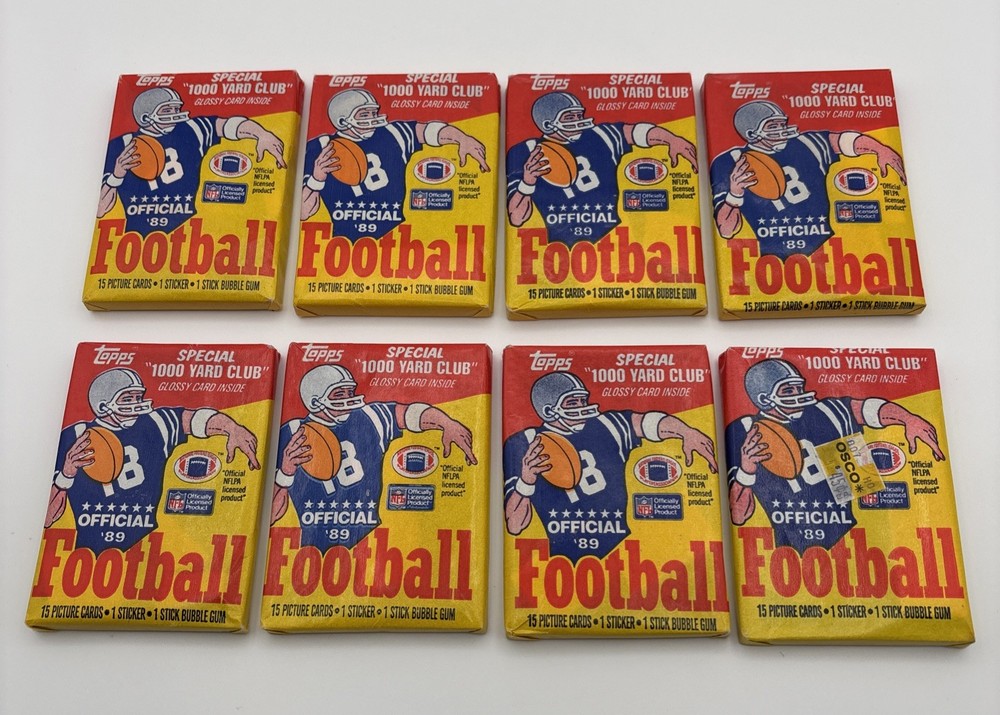 1989 Topps Football Unopened Wax Packs Lot of 8 Sealed