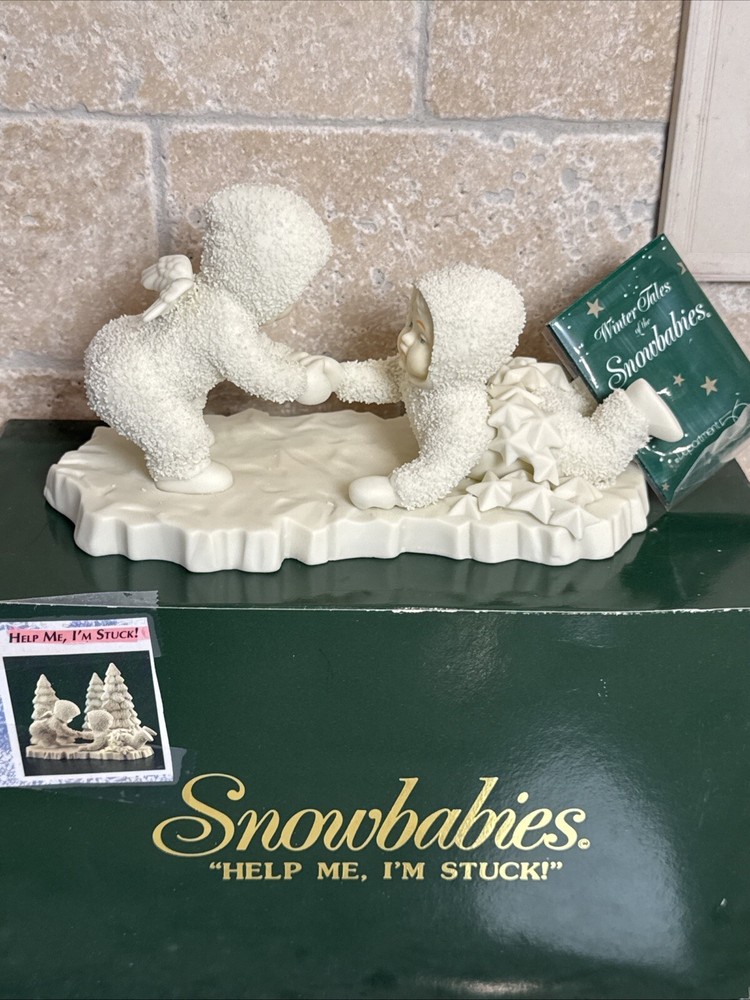 Snowbabies Miniature Figurine Help Me I'm Stuck 7638-4 New In Box with Tag