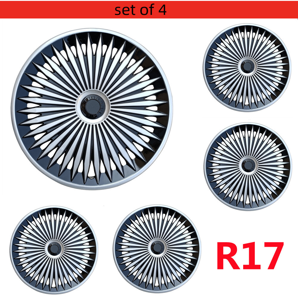 4PC 17-Inch Universal ABS Snap-On Hub Caps Wheel Covers Set of 4
