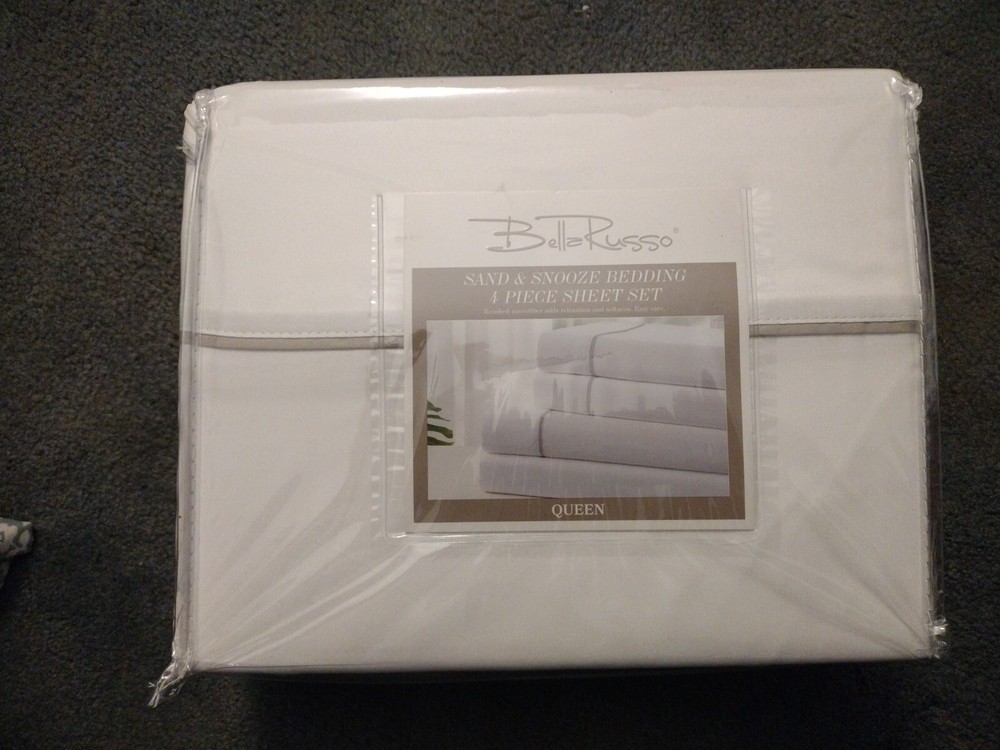 Bella Russo Sand And Snooze Bedding 4 Piece Set Queen Sheet Set New Flash Sale!!-image