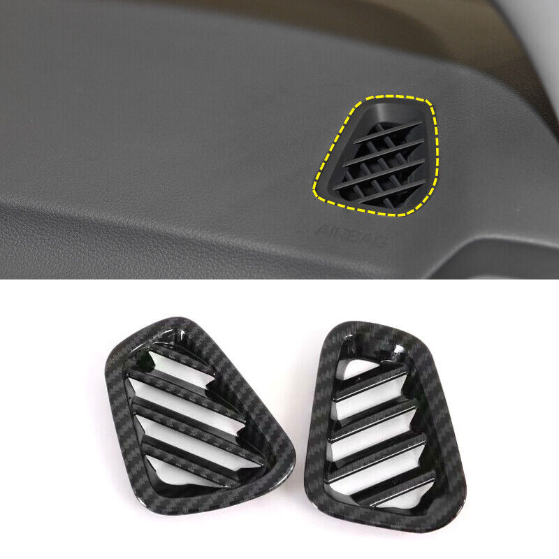 Carbon Fiber Dash L&R AC Air Outlet Vent Trim 2PCS For Hyundai Tucson 19-2021