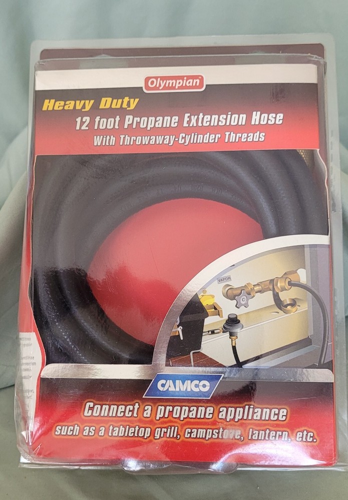 Camco 12-Foot Propane Extension Hose with Clamshell Packaging 59043