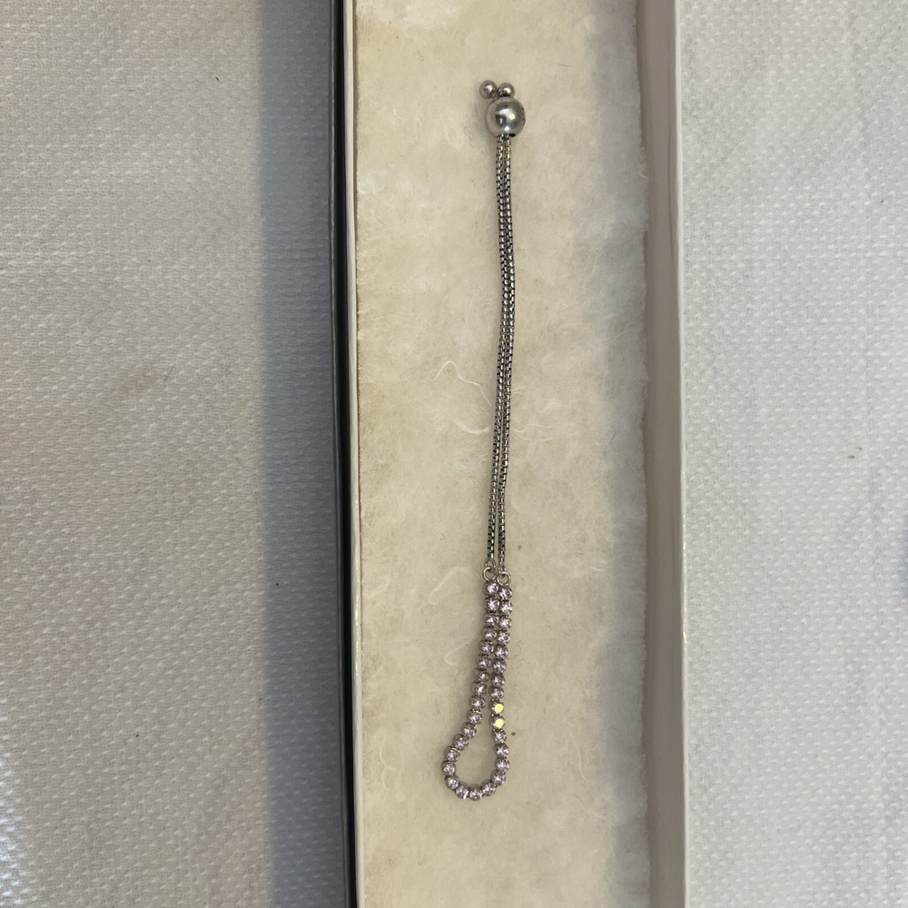 Pandora Pink Sparkling Slider Charm Tennis Bracelet 25cm Size S2