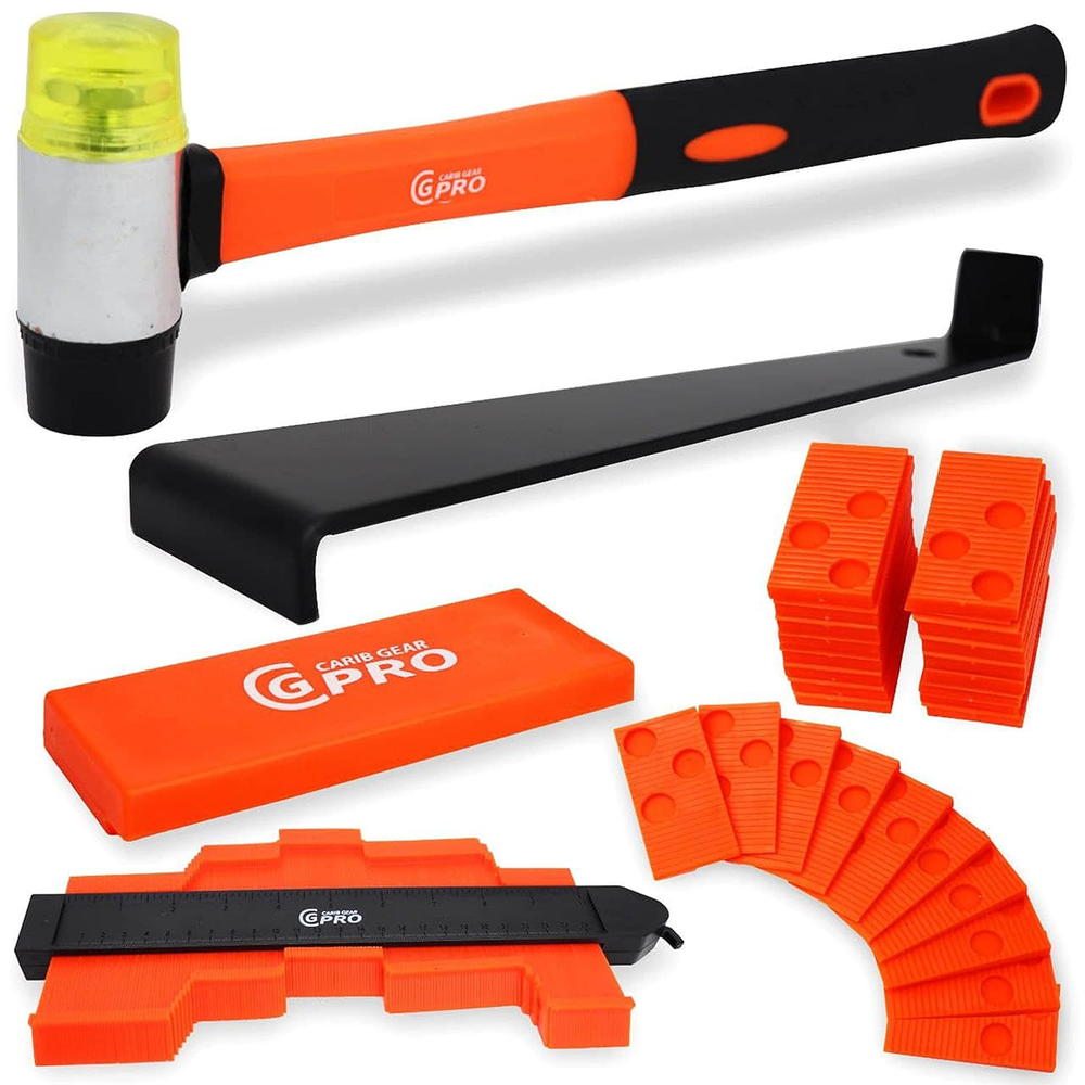 Professional Laminate Flooring Installation Kit with Tapping Block and Rubber Mallet