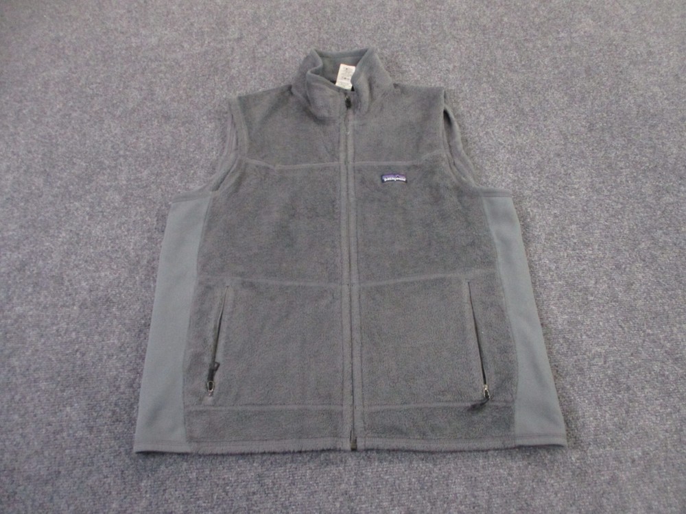 Patagonia Men's Lightweight Fleece Vest Jacket for Hiking in Gray