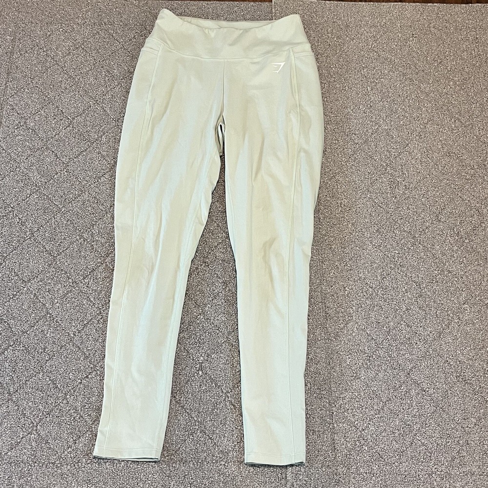 Gymshark Crossover High Waisted Leggings for Women with Pockets Large Mint Green