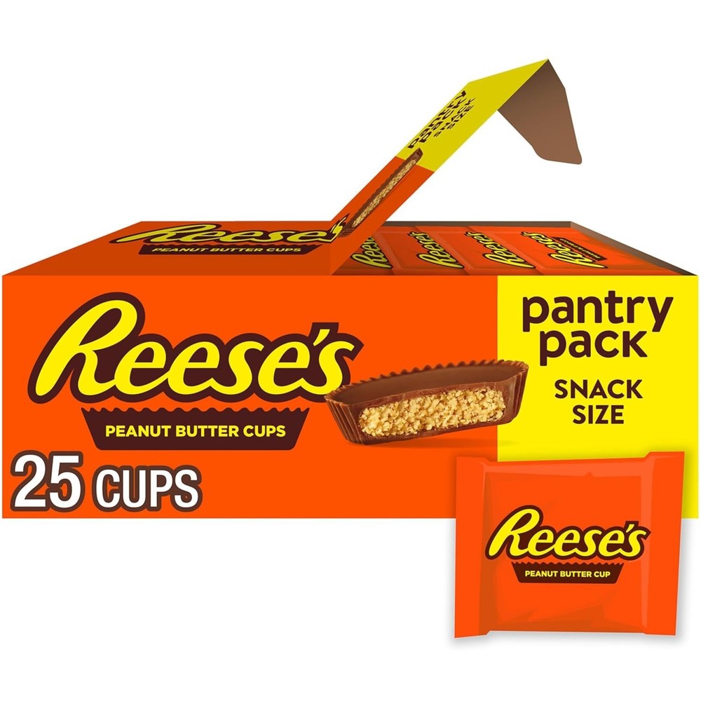 REESE'S Milk Chocolate Snack Size Peanut Butter Cups, Candy 13.75 oz (25 Pieces)