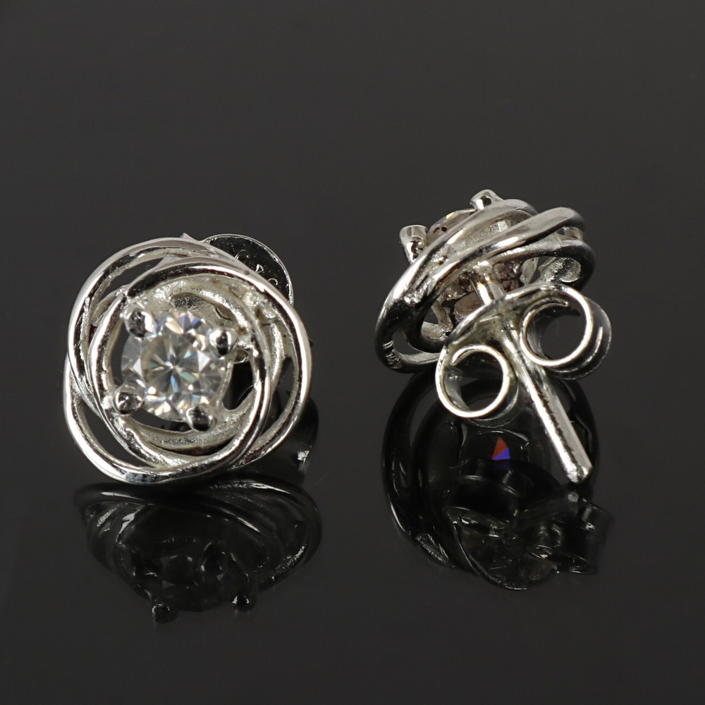 1.80 Ct Round Cut White Diamond Stud Earrings in 925 Silver Jewelry for Women