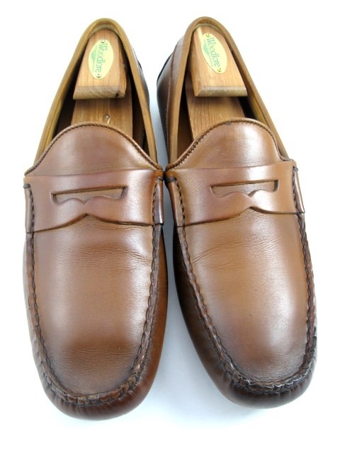 Allen Edmonds Super Sport Driver Leather Penny Loafers in Dark Chili Size 8.5 D 614N