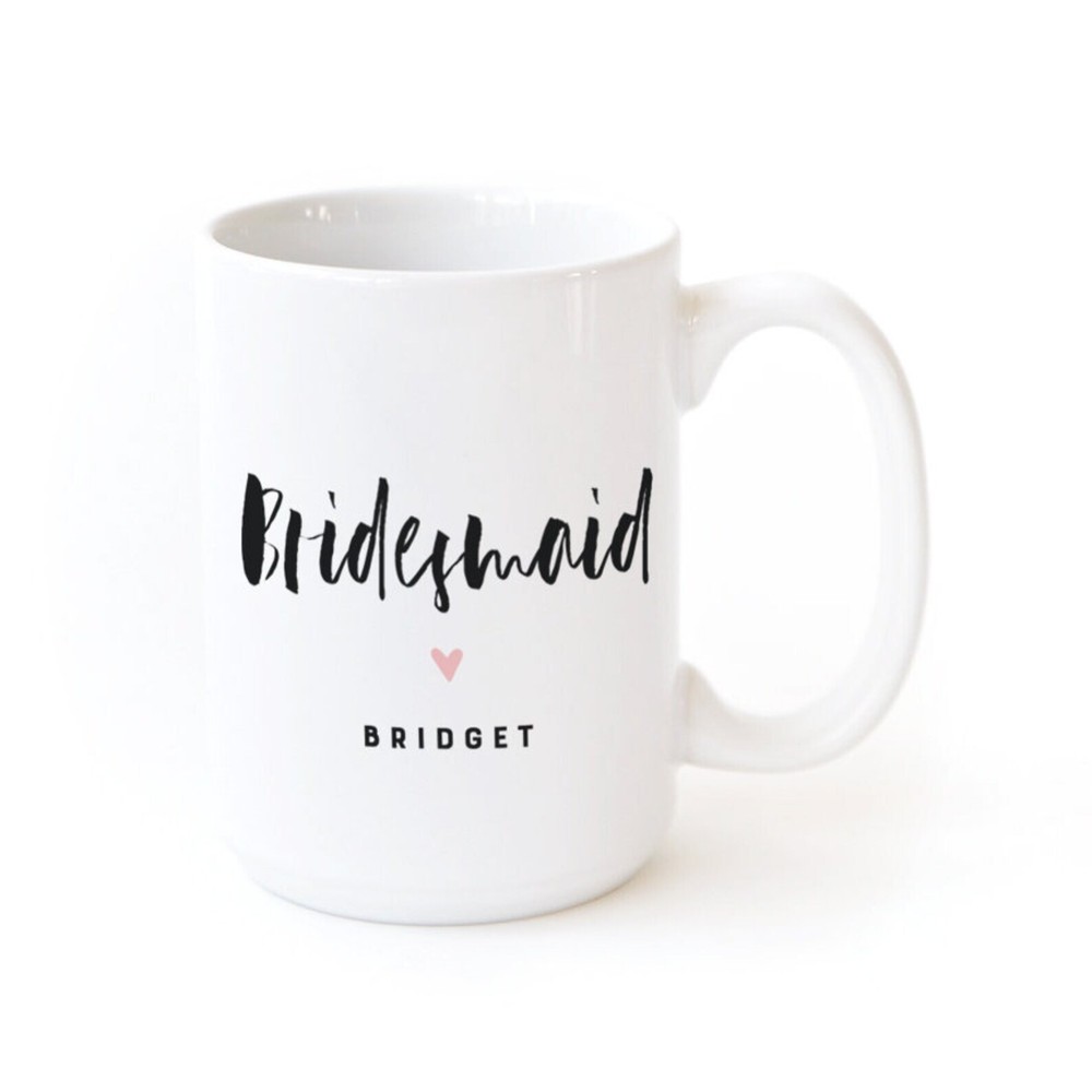 Bridesmaid Personalized Porcelain Ceramic Coffee Mug Wedding Gift For Her Gift