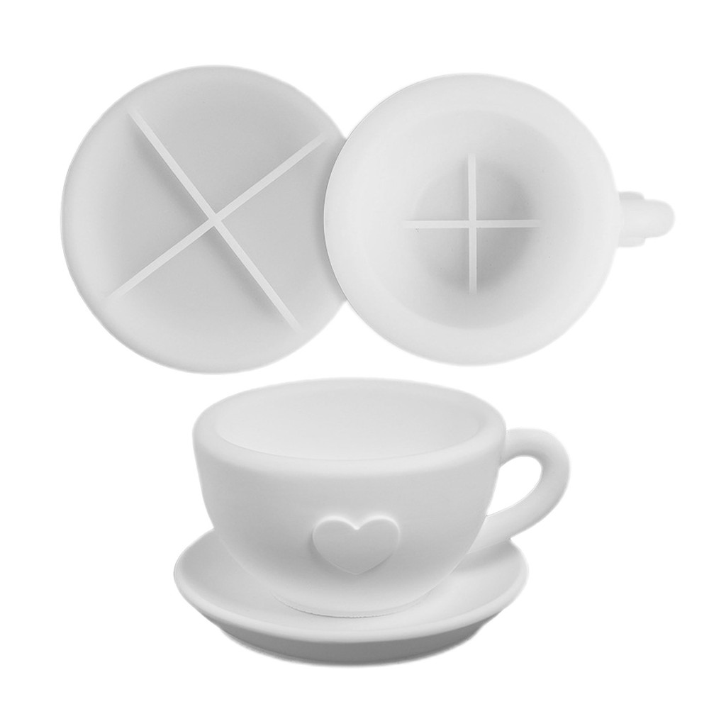 Silicone Tea Cup Saucer Mold for Epoxy Resin Succulent Pots