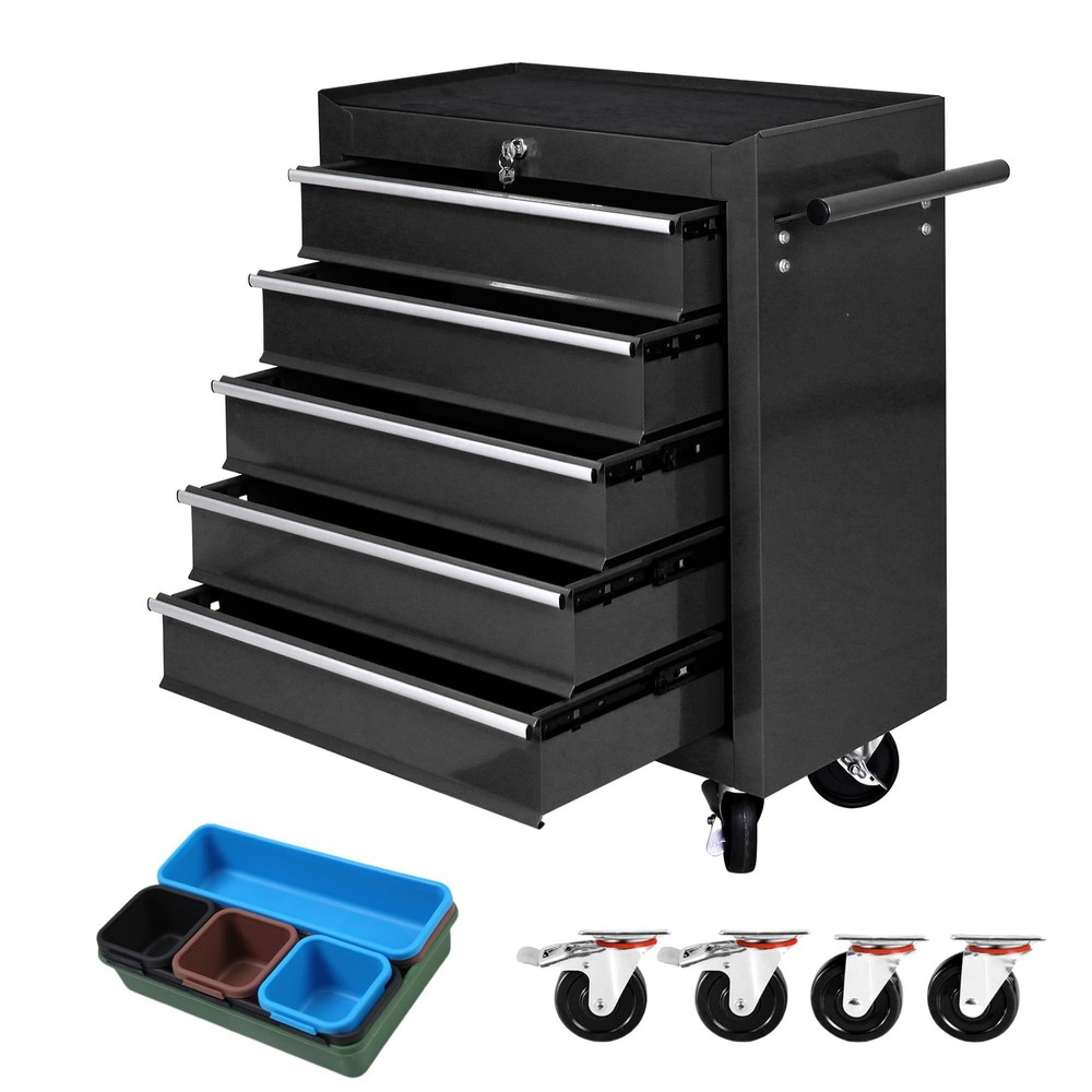 8-Drawer Rolling Tool Chest with Wheels & Detachable Top, Heavy-Duty Steel To...