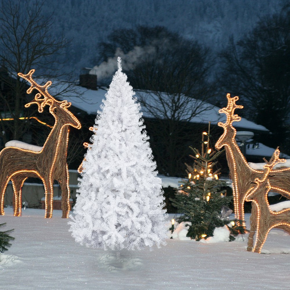 7.5 FT Christmas White Tree Artificial PVC Tree for Xmas Holiday Decorations