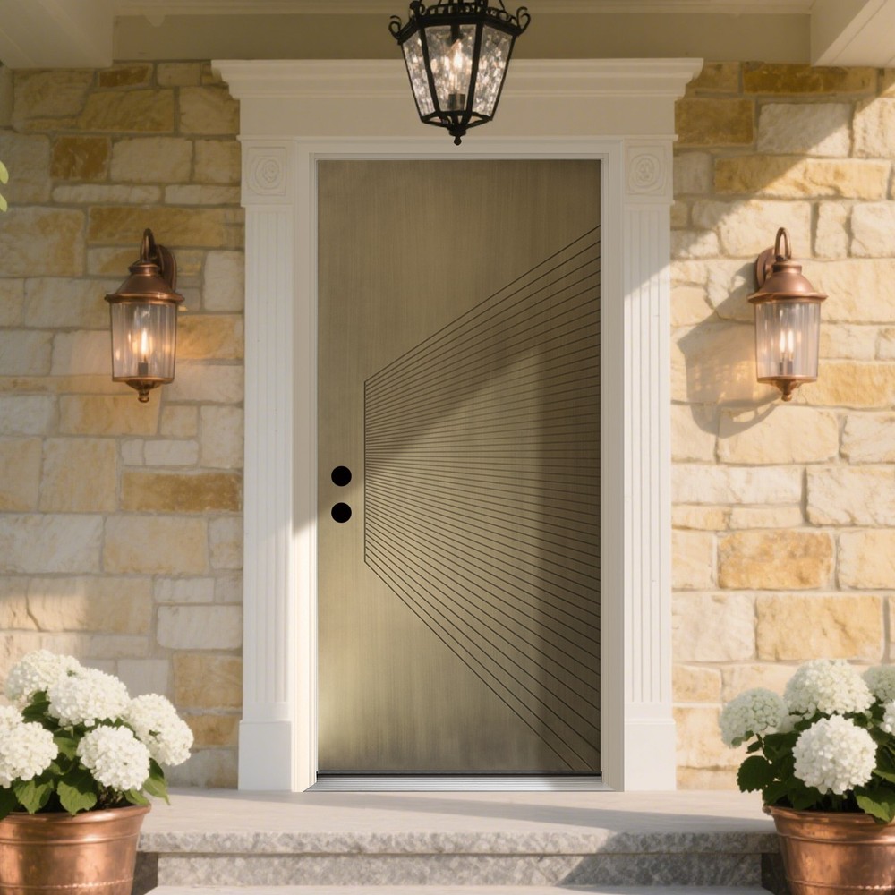 36x80 Fiberglass Entry Door Right Hand Inswing with Vinyl Frame and 4-9/16 Jamb