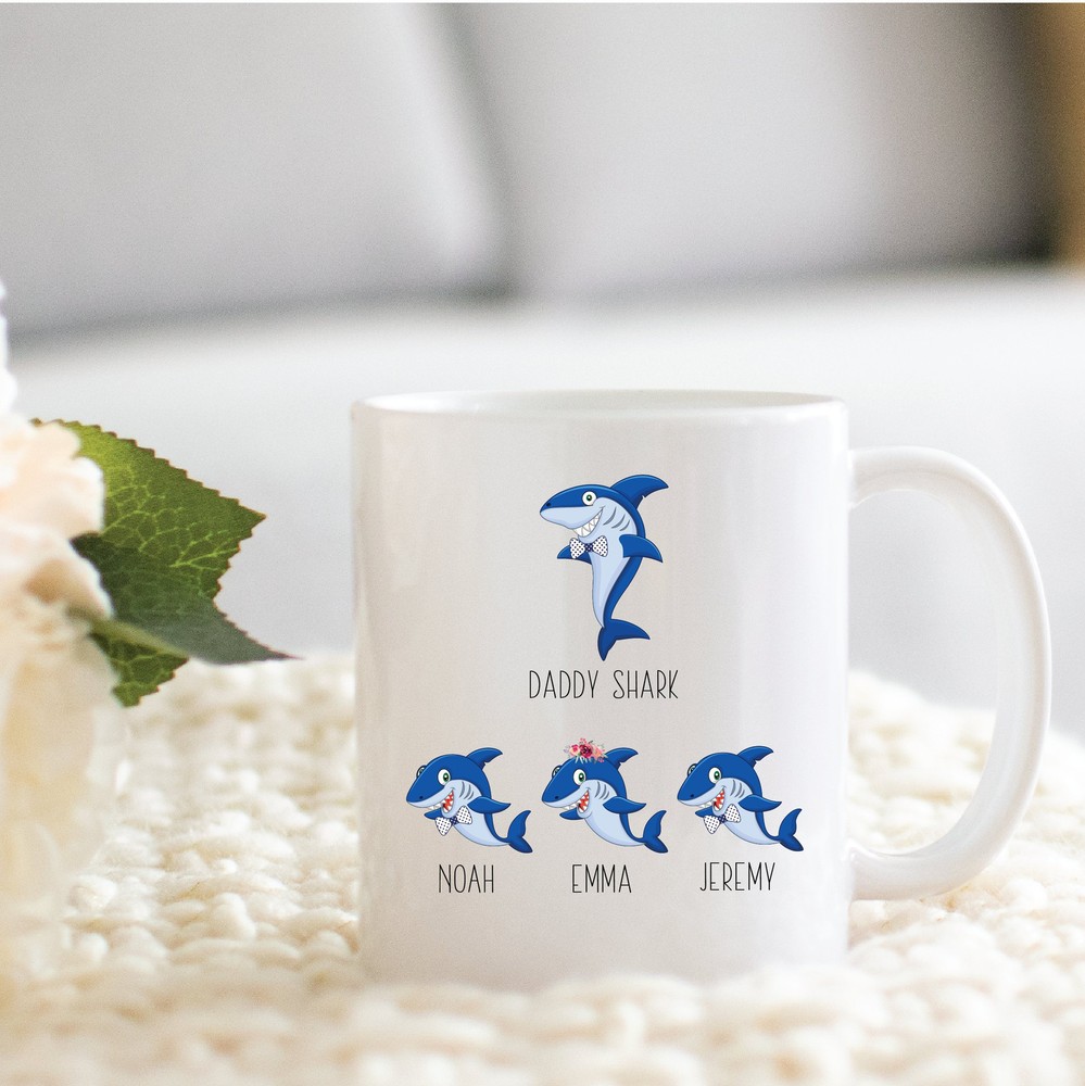 Daddy Shark Coffee Mug Personalized Mug Father's Day Gift From Son Father's Day