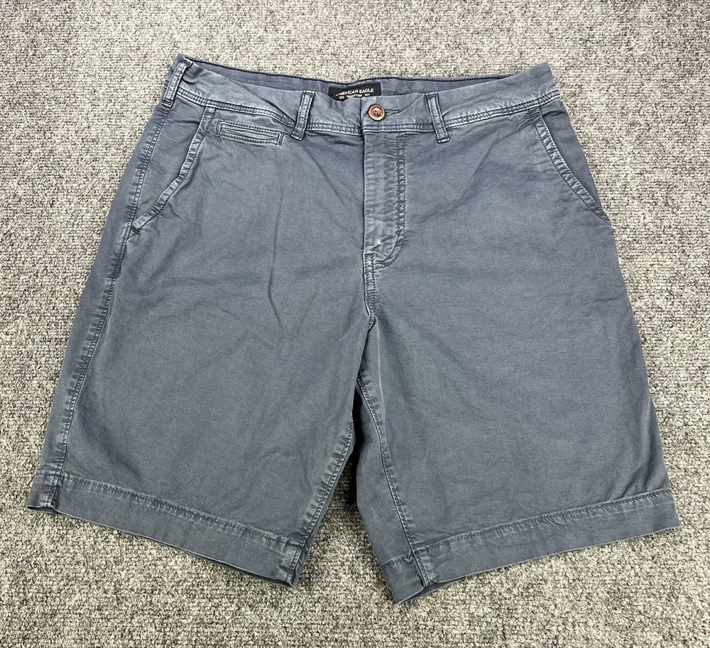 American Eagle Chino Shorts Mens 33 Navy Blue Next Level Flex Casual Preppy