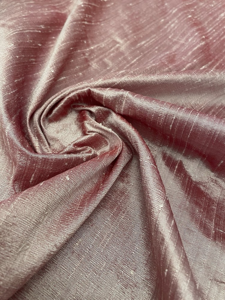 100% Silk Dupion Fabric Dusky Pink