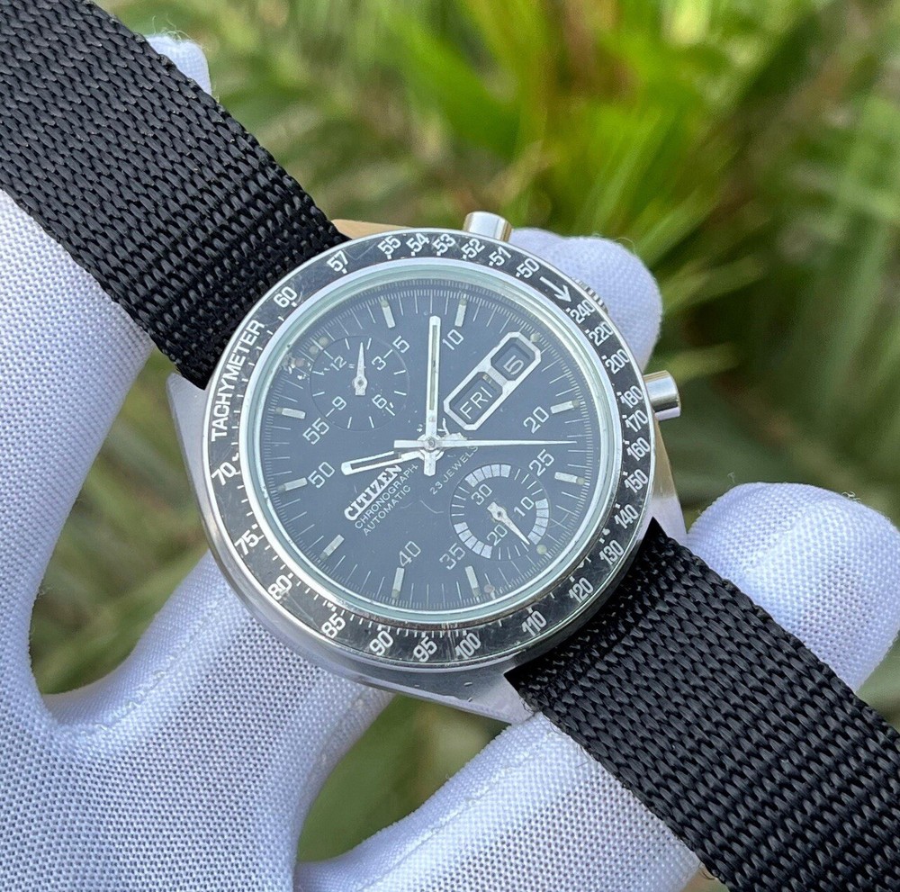 Vintage Citizen Speedy Flyback JDM Chronograph Automatic Japan Men Watch 67-9313