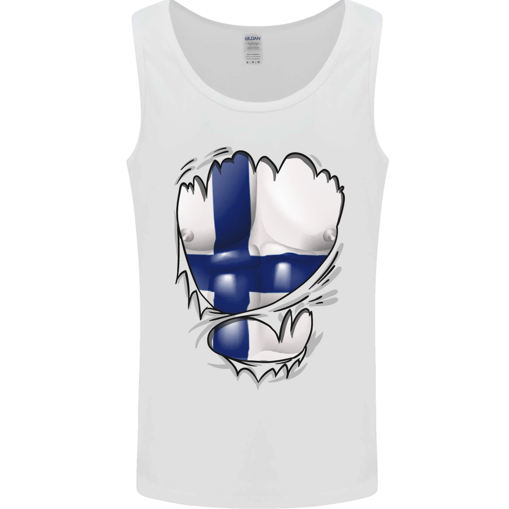 Gym Finnish Flag Ripped Muscles Finland Mens Vest Tank Top