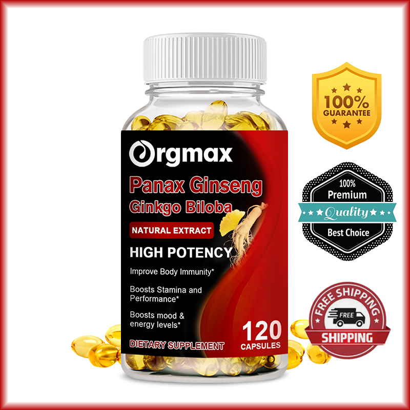 120pcs Panax Ginseng & Ginkgo Biloba Capsules | Immune Support,Stamina Support