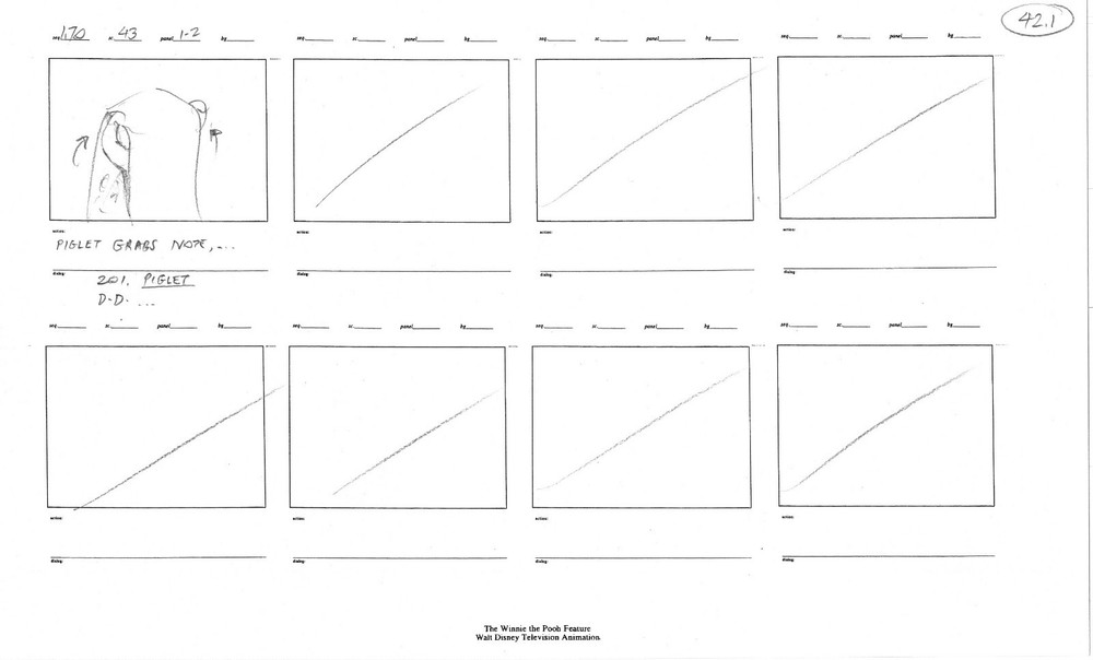 Winnie the Pooh Grand Adventure Disney Production Original SB Drawings 1997 4718