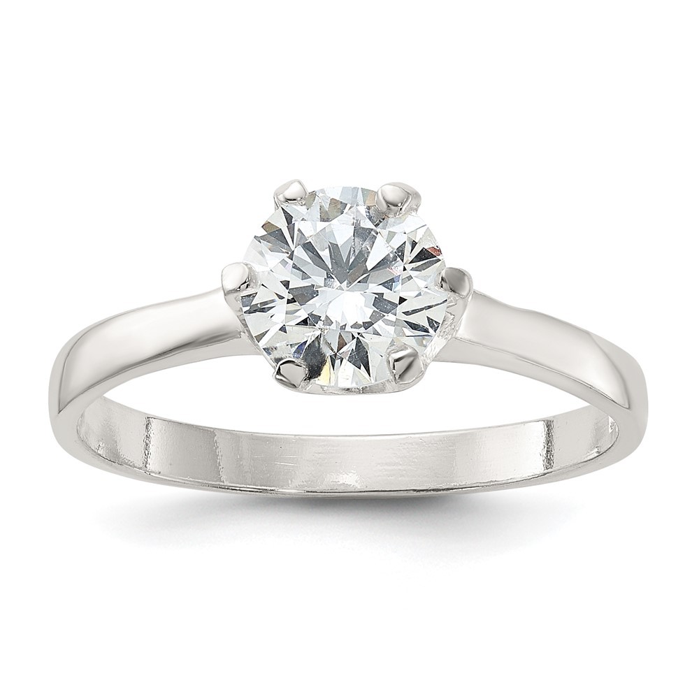 Sterling Silver Cubic Zirconia Ring Size 6 for Women 2.88gm