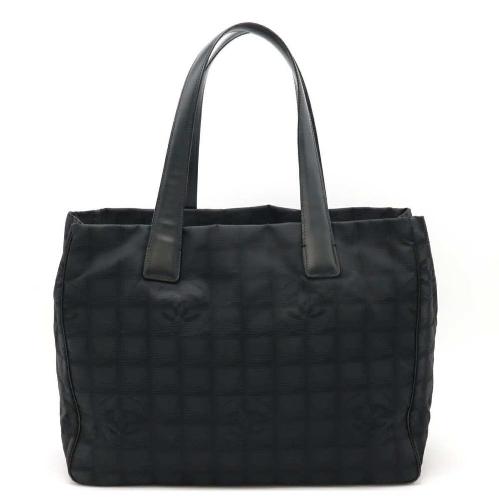 Chanel Vintage Black Nylon Travel Tote with Gold Hardware