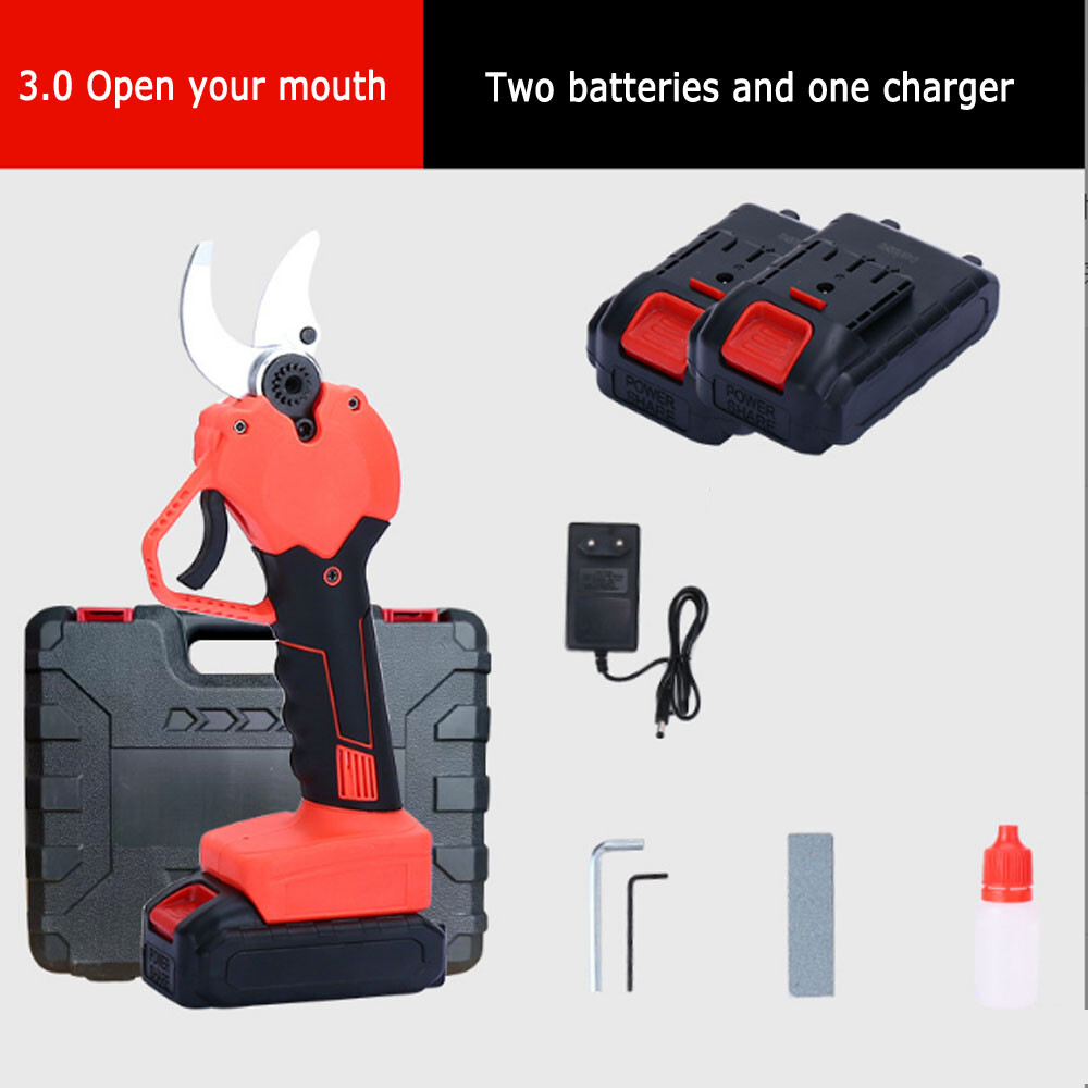 Electric Pruning Shears Cordless Garden Branch Pruner with Battery & Charger
