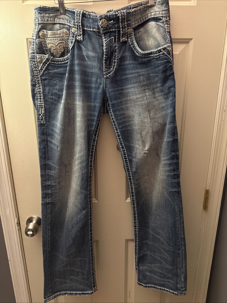Rock Revival Mens size 32 bootcut jeans seamist