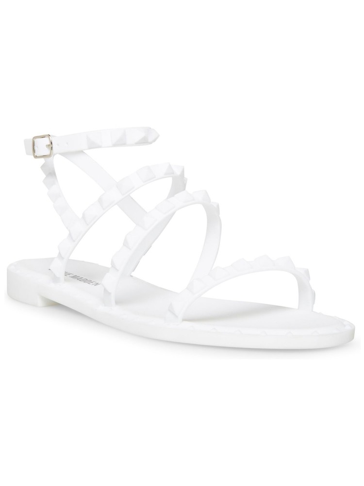 STEVE MADDEN White Jelly Gladiator Round Toe Sandals for Women Size 9 M