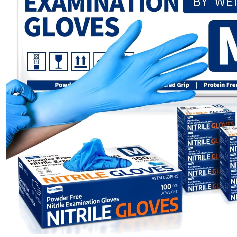 1000 Pcs Blue Nitrile Exam Gloves - Latex-Free, Durable & Versatile for Home or Work