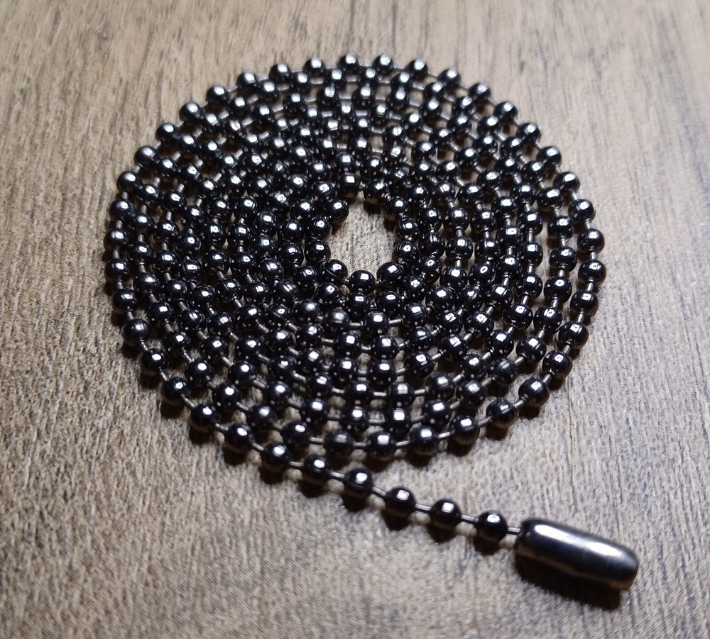 Gun Metal Black Steel 2.4mm Military Ball Bead Dog Tag Chain Free Shipping
