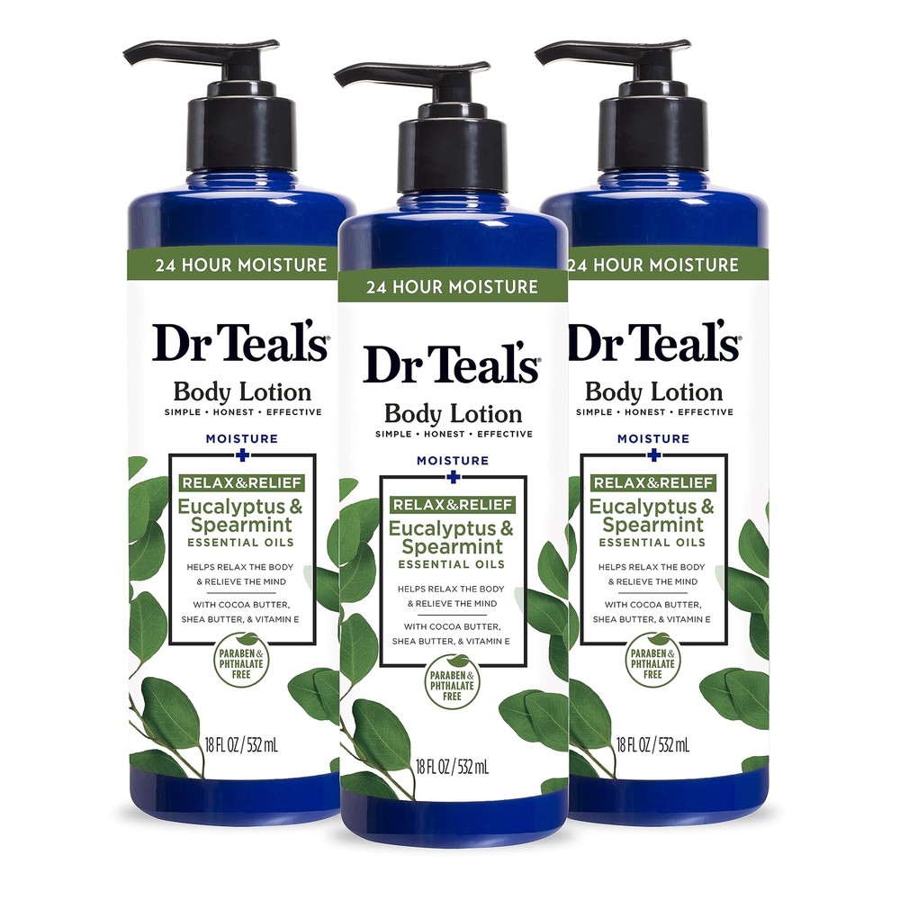 Dr Teal's Body Lotion, Eucalyptus & Spearmint & Essential Oils, 18 fl oz (Pac...