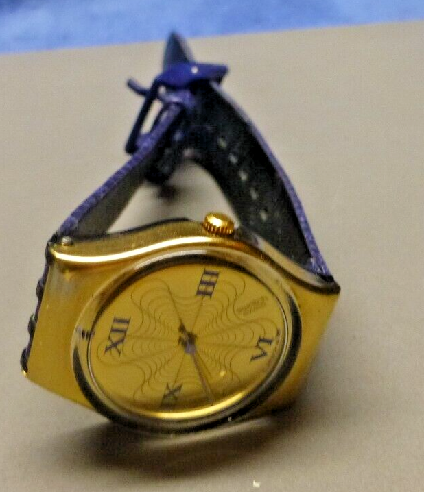Vintage Swatch Boutique Watch Women 25mm Gold Tone Dial Swiss Made 1991 working