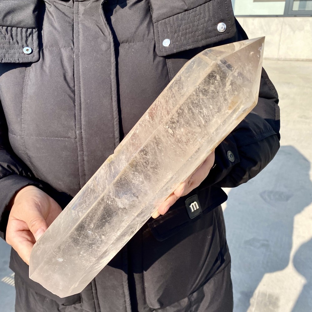 6.91LB Natural clear quartz obelisk Crystal Energy Tower Point Energy -